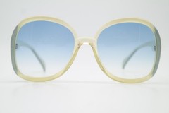 Vintage sunglasses Metzler 3135 598 transparent beige green oval sunglasses