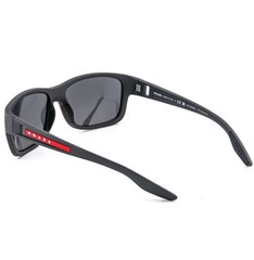 PRADA 01W Linea Rossa Sport Sunglasses Gray Pilot Wrap POLARIZED PS01WS