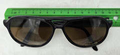 Vintage Black Top Bar Large Frame Sunglasses Amber/Brown Lens, UV protect. China