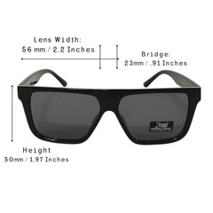 Men’s Locs Flat Top Sunglasses Black Frame Category 3 Dark Lens Shades