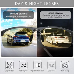 Tac HD+ Polarized Day&Night Vision glasses Men Women Driving Aviator sunglasses
