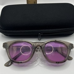 Z87.1 Square Gray Frame Purple Lens Sunglasses with Side Shields 147mm