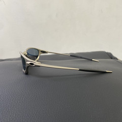 Vintage Oakley Juliet 1.0 X-Metal Polarized Sunglasses Silver Frames Purple Lens