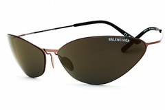 BALENCIAGA BB0350S 002 Sunglasses Brown Frame Brown Mirror Lenses 68mm