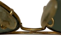 Vintage B&L Bausch and Lomb Ray-Ban Gold Plated Aviator Sunglasses, 147 mm