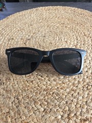 Black Plastic Solid Black Sunglasses