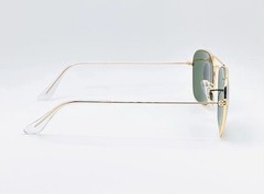 NEW-Ray-Ban Caravan 58mm Metal Sunglasses RB3136 – Gold Frame / Green G-15 Lens