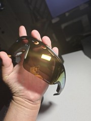 Oakley Meta Vanguard OW8001 Shield Sunglasses Black Frame Gold Mirrored