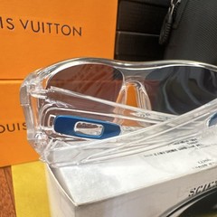 Oakley Men’s Batwolf Wrap Sunglasses Clear Frame Blue Mirrored Lens 127mm