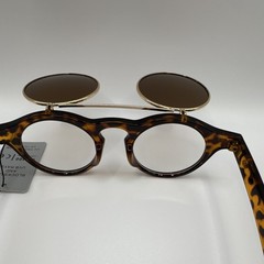 Men’s Round Retro Tortoise Shell Sunglasses Brown Plastic Frame Tinted Lenses