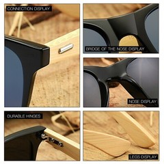 Bamboo Sunglasses Wooden Retro Vintage Mirror Fishing Polarized Glasses New USA