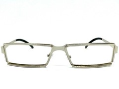 Men Classy Elegant Modern Contemporary Clear Lens Eye Glasses Silver Metal Frame