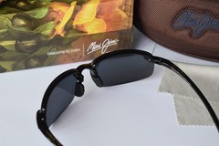 Maui Jim 407-02 Ho’Okipa Sport Sunglasses Black Polarized Rimless/Neutral Grey