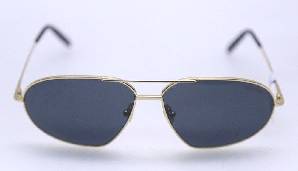 Tom Ford FT0771 TF 771 30A BRADFORD Gold Frame Blue Grey Aviator Sunglasses #60