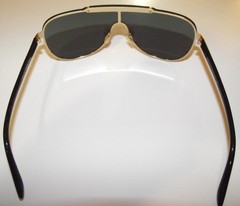 VERSACE Aviator Pilot Shield Gold Metal/Black Sunglasses VE 2140 1002/87 135 mm