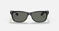 Ray-Ban RB2132 901 52-18 3N Wayfarer Polished Black Polarized Green Lenses NEW