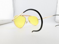 Randolph Engineering Sunglasses, 6 1/2 R/E 23K GP Gold, Metal, USA United States