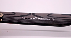PAIENER SUNGLASSES PLASTIC WOOD GRAIN GREY / RED MIRROR LENS