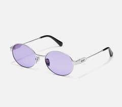 New Quay Anyways Silver Frame / Violet Lens Sunglasses SKU 80880 W Case / Cloth