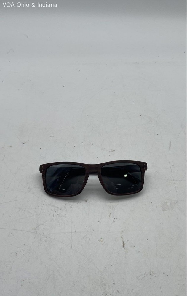 Panama Jack Men’s Sunglasses Brown Wood Grain Rectangular Smoke Lens OL0518 56