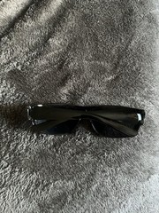 Men’s Wrap Sunglasses Black Plastic Frame Tinted Black Lenses Solid