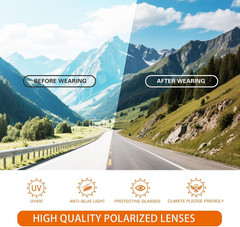 Polarized Sports Sunglasses for Men: UV400 Protection Glasses Wrap around Goggle