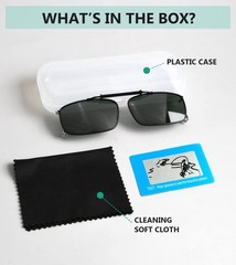 Clip On Sunglasses Polarized G15 Green Lens Metal Frame – Easyclip Spring Design