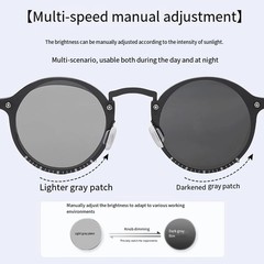 Round Frame Polarized Sunglasses Rotate Adjustable Photochromic Vintage Glasses