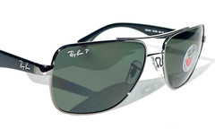 NEW Ray Ban Gunmetal Frame POLARIZED Green Grey Len Sunglass RB 3483 004/58