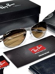 Ray Ban RB8301 004/M7 Carbon Fiber Polarized Dark Brown Sunglasses 59-14mm RARE