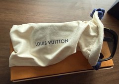 Louis Vuitton Evidence Sunglasses Z0350W Black Acetate Gold Retro Aviator Used
