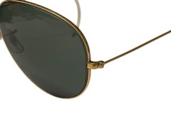 Vintage B&L Bausch and Lomb Ray-Ban Gold Plated Aviator Sunglasses, 147 mm