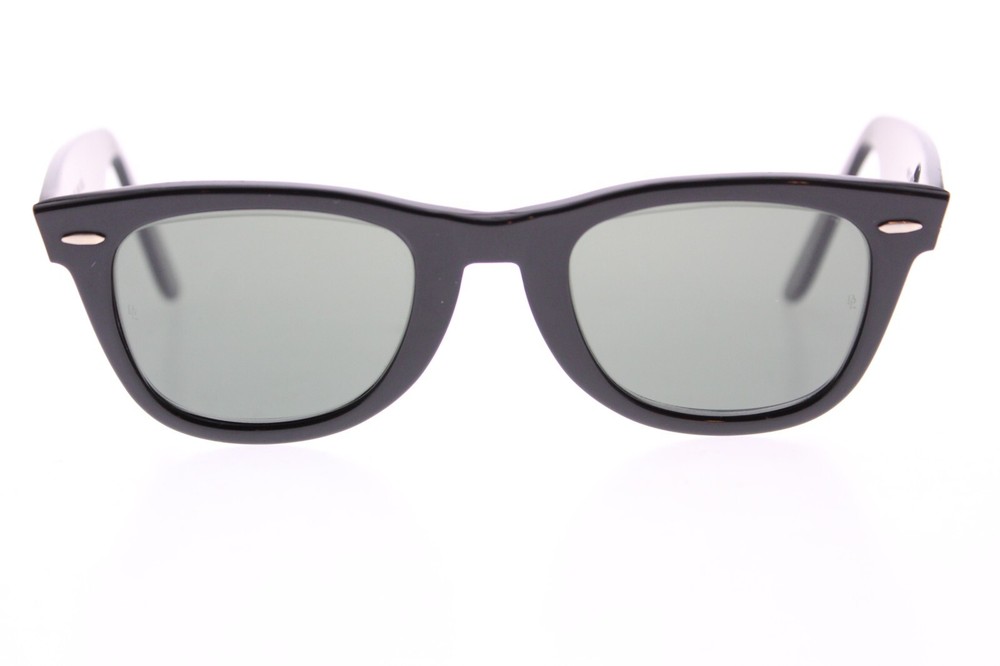 VTG B&L RAY-BAN L2009 XSAS SHINY BLACK EBONY G15 WAYFARER MADE IN USA 50/24 MM