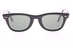VTG B&L RAY-BAN L2009 XSAS SHINY BLACK EBONY G15 WAYFARER MADE IN USA 50/24 MM