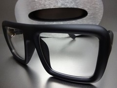 Mens Women OVERSIZE VINTAGE RETRO Clear Lens EYE GLASSES Large Matte Black Frame
