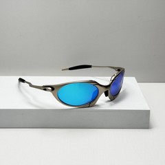 Oakley Romeo X-Metal Sunglasses Silver Frame Lake Blue LensIN BOX