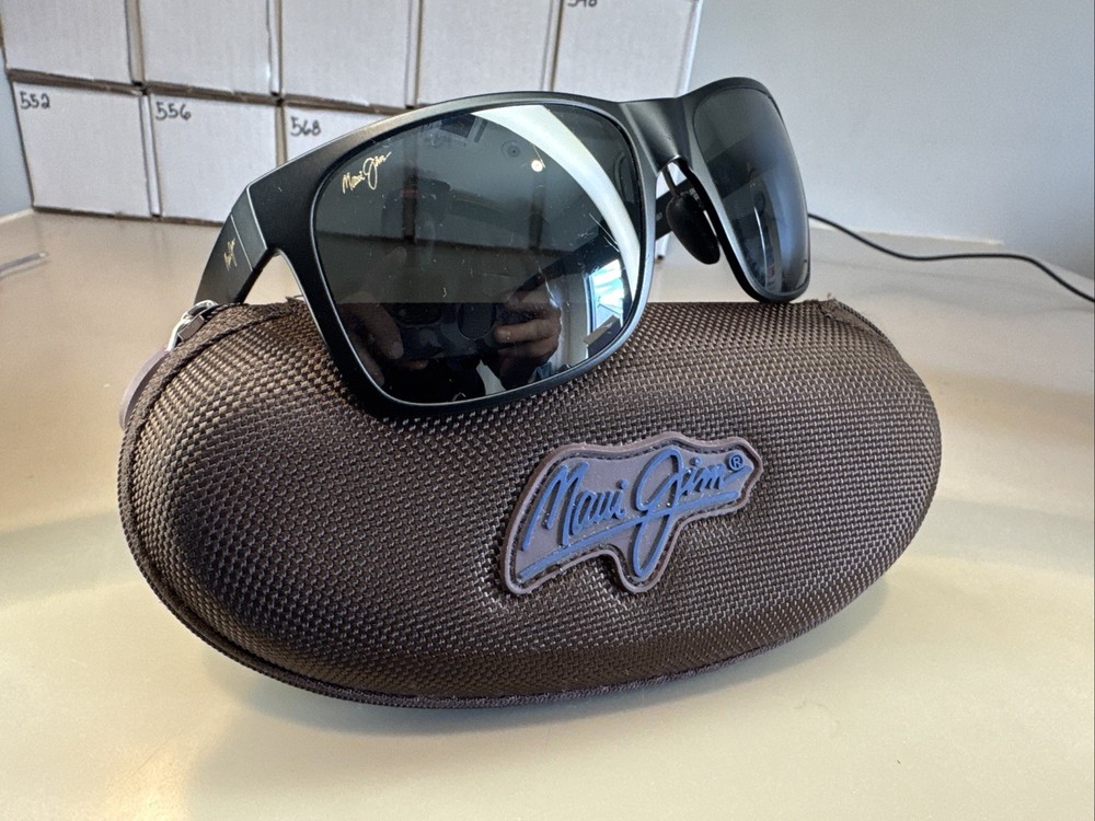 Maui Jim Red Sands MJ432-2M Sunglasses Matte Black Neutral Grey 59 17 140 #665