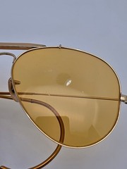 Ray-Ban B&L Outdoorsman II Gold All-Weather Ambermatic Aviator Sunglasses 62-14