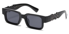 LOCS Sunglasses Big LOCS Logo Retro Style Black Plastic Frame Dark Lenses Men.