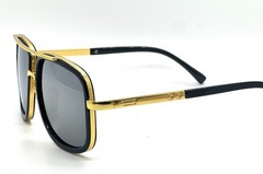 Men Fashion Sunglasses Oversized Square Gold Flat Top Frame Hip Hop Fancy Black
