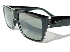 UK NEW Maui Jim KEAHI Gloss Black POLARIZED Neutral Grey GLASS Sunglass 873-02