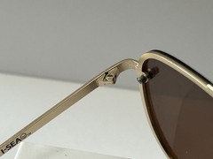 I Sea River Polarized Gold Frame Aviator Sunglasses Amber Lenses