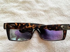 Costa Replica Men Rectangle Sunglasses Brown Tortoise Frame Blue Mirrored