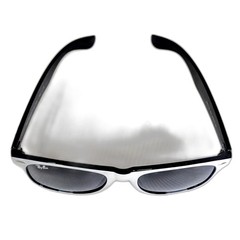 Vintage Ray-Ban Wayfarer Sunglasses White Black Frame Large Italy