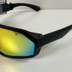 Hurley Men Polarized Shield Sunglasses Black Frame Red Mirror Lens 136 mm Juice
