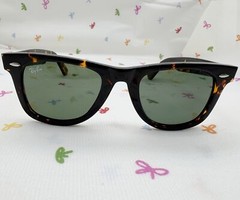 Ray-Ban Sunglasses RB2140 902 Original Wayfarer Tortoise Frame Green Lenses 50mm