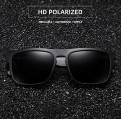 Men Wood Polarized Square Black Frame Sunglasses Wooden Temple Fashion Glasses