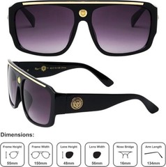 Men’s Sunglasses Fashion Dark Black Lens Brown White Thick Frame Designer Hot
