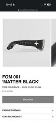 Future Mood Fom 001 Matter Black Matte Gold Charm Sunglasses