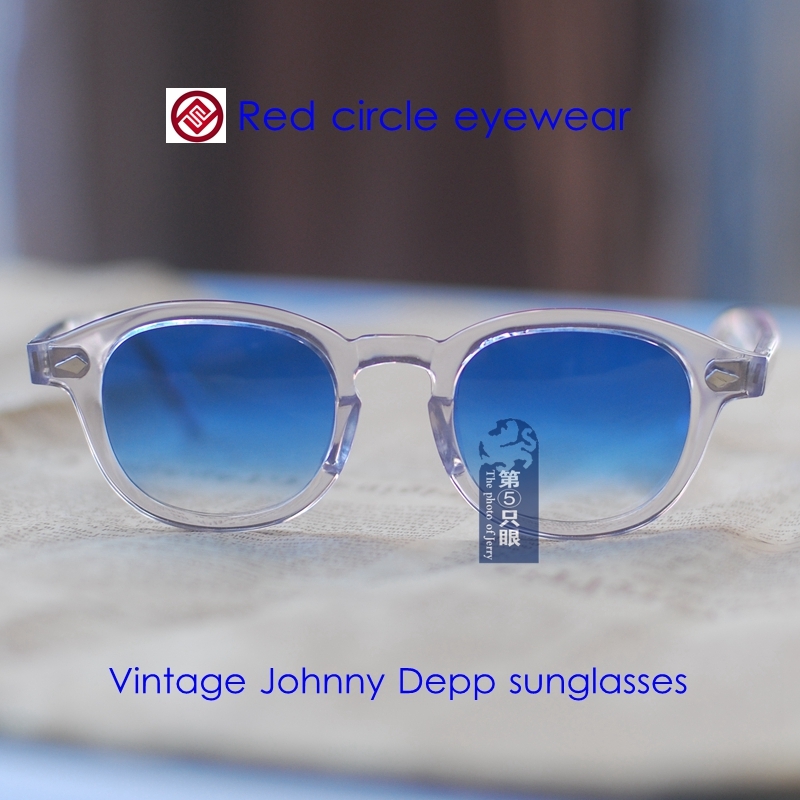 Johnny Depp blue gradient sunglasses Men outdoor blue Sun Glasses women glasses